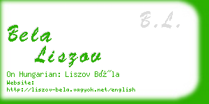 bela liszov business card